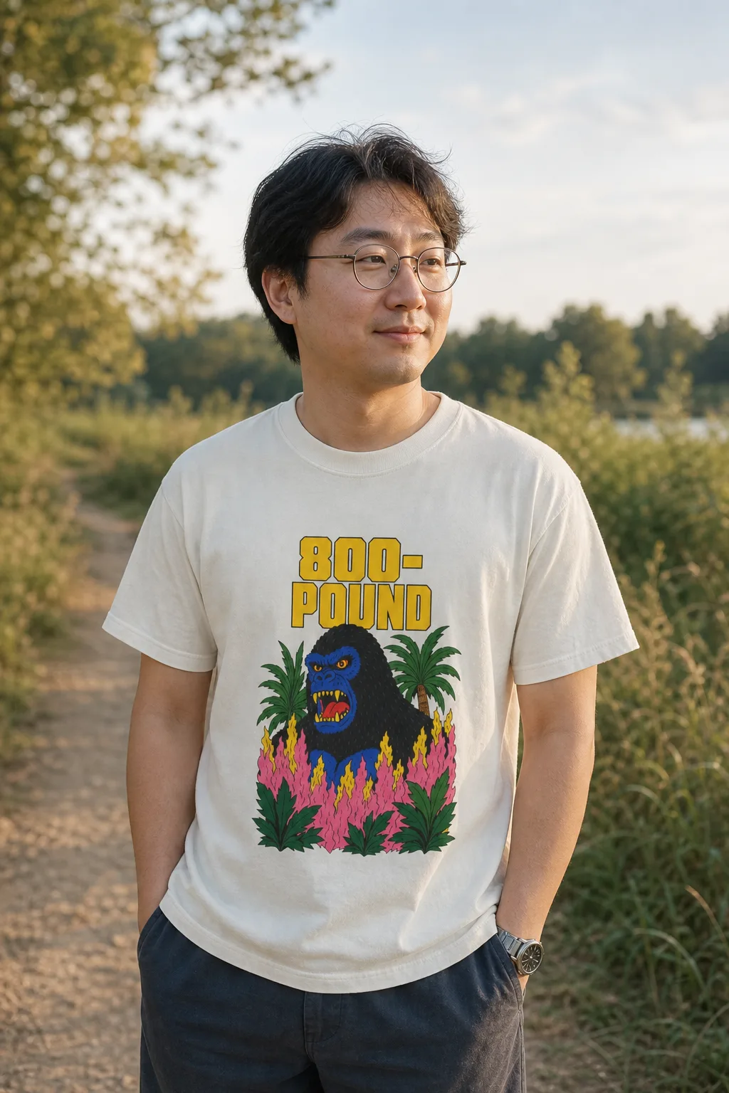 800-Pound Gorilla tee, worn