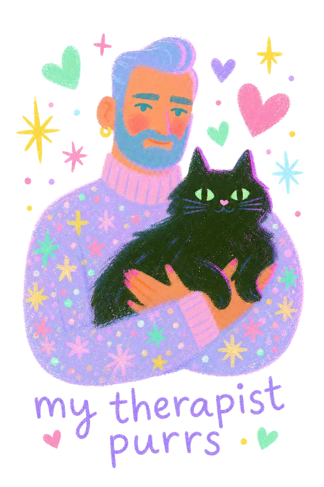 My Therapist Purrs print art