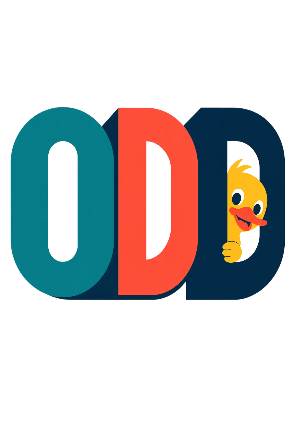 Odd Duck print art, up close