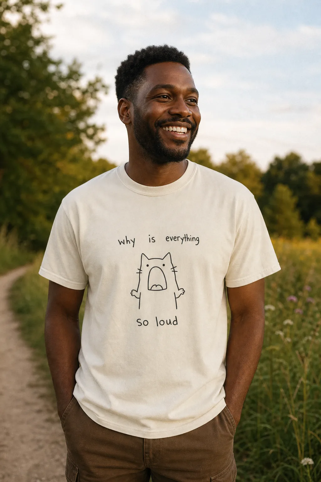 Why Is Everything So Loud tee, worn